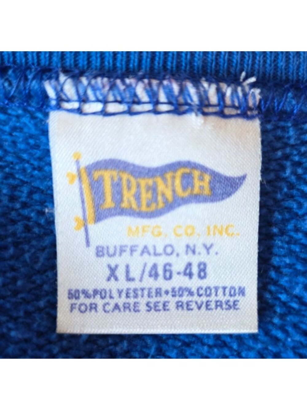 Vintage Trench Mens XL Sweatshirt Denver Broncos Super Bowl XXI 1987 Rose Bowl - Picture 9 of 11